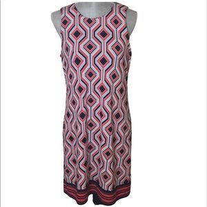 Michael Kors Geometric Print Sleeveless Shift Dress Size M